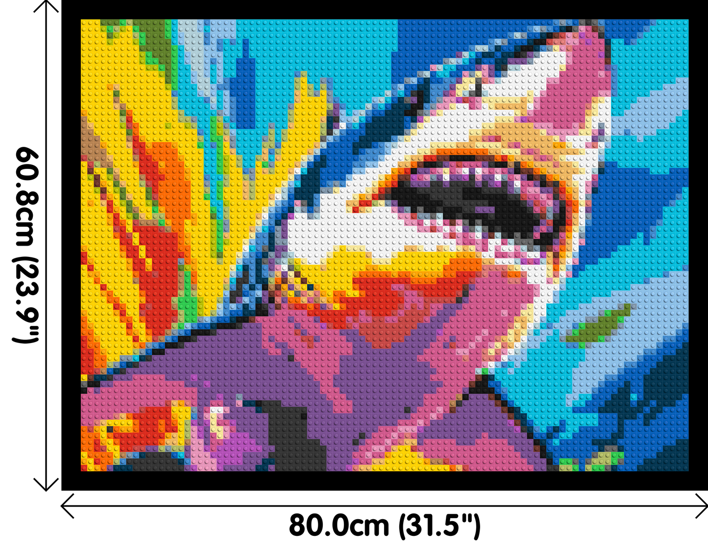 Shark Colourful Pop Art - Brick Art Mosaic Kit 4x3 large