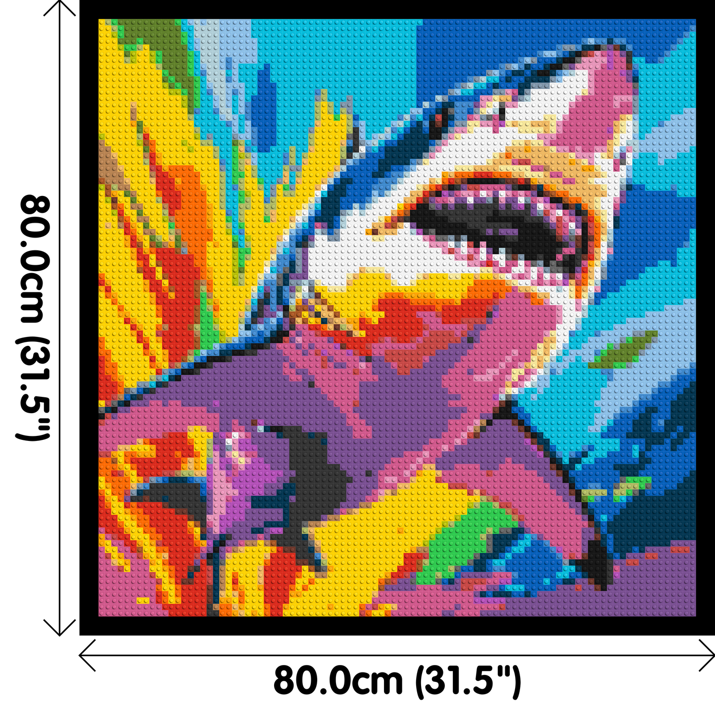 Shark Colourful Pop Art - Brick Art Mosaic Kit 4x4 large