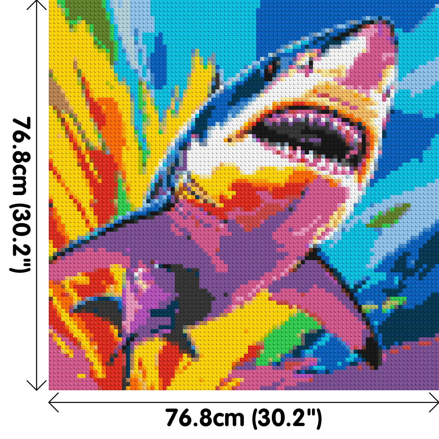 Shark Colourful Pop Art - Brick Art Mosaic Kit 4x4 large