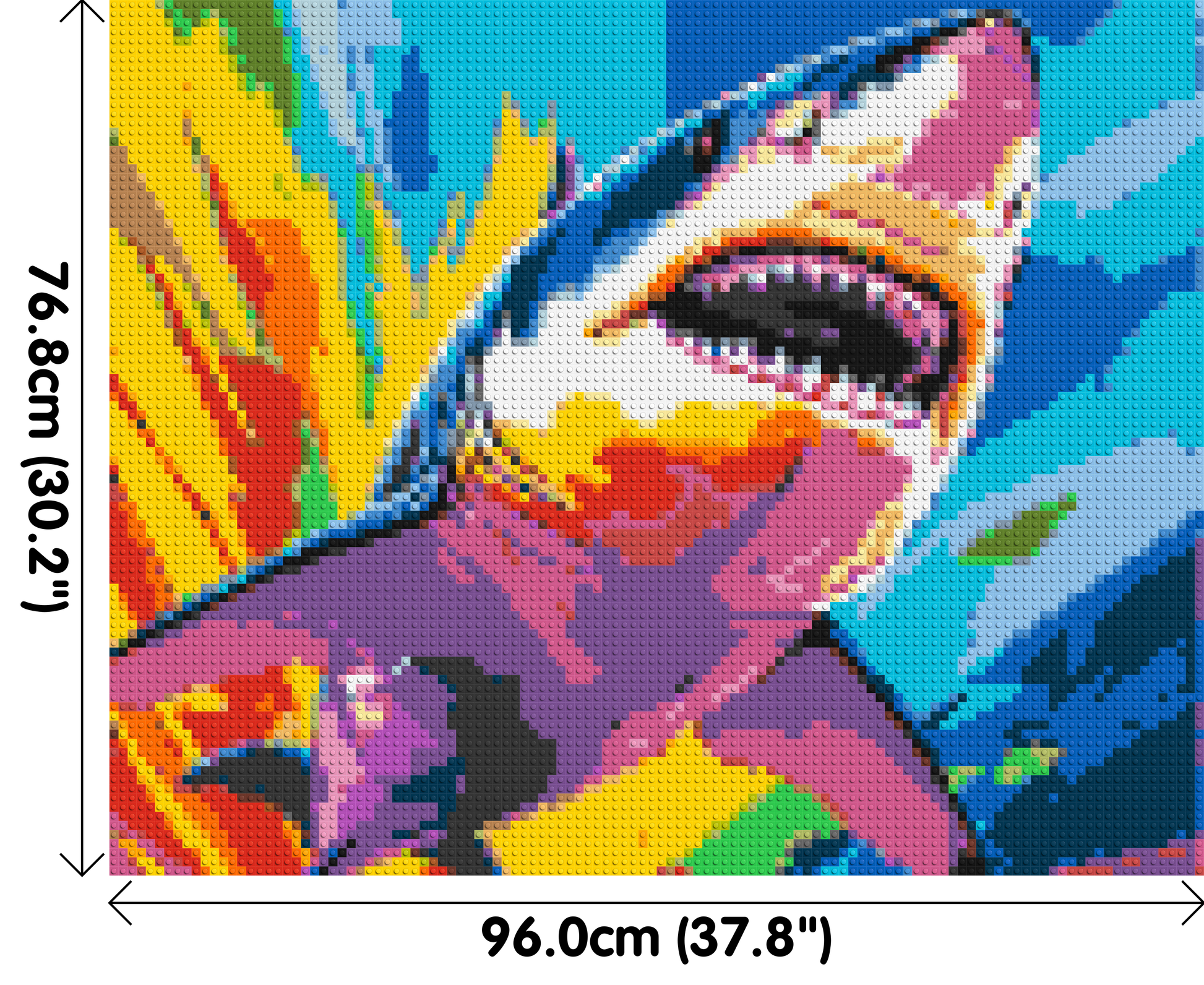 Shark Colourful Pop Art - Brick Art Mosaic Kit 5x4 dimensions