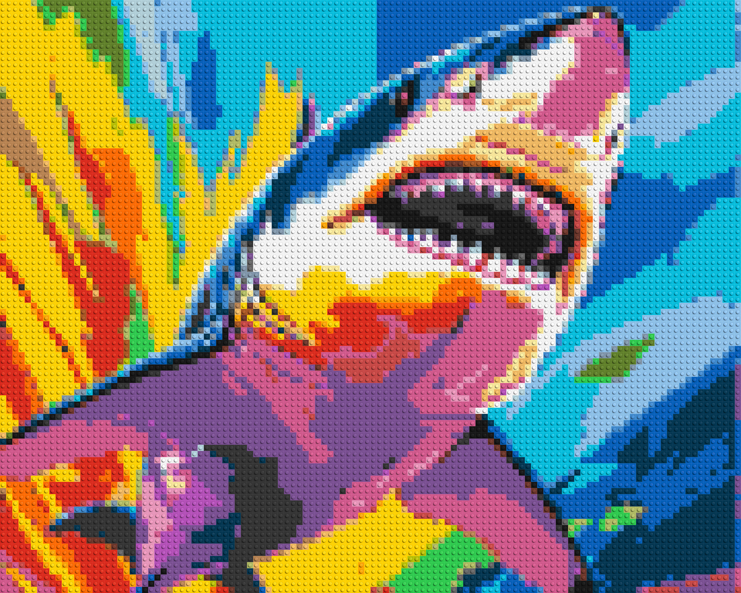 Shark Colourful Pop Art - Brick Art Mosaic Kit 5x4 large