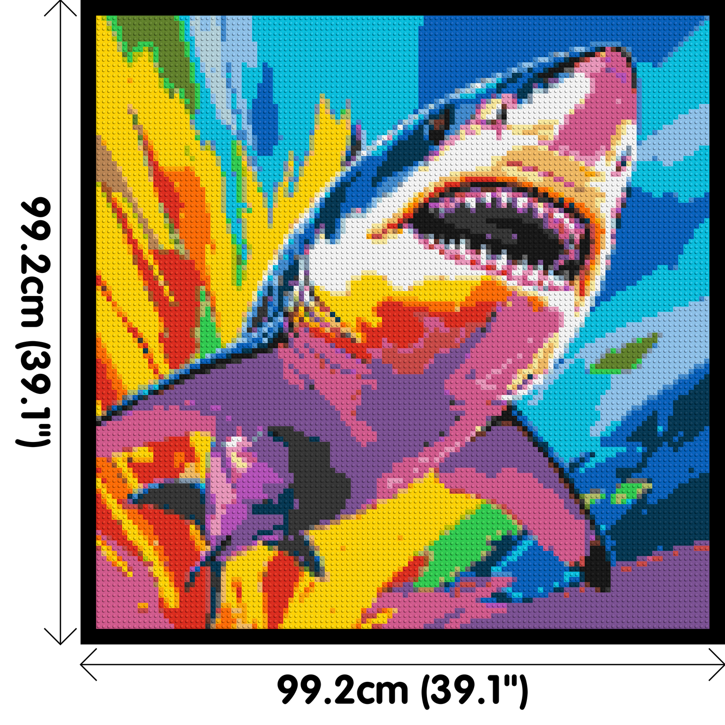 Shark Colourful Pop Art - Brick Art Mosaic Kit 5x5 large