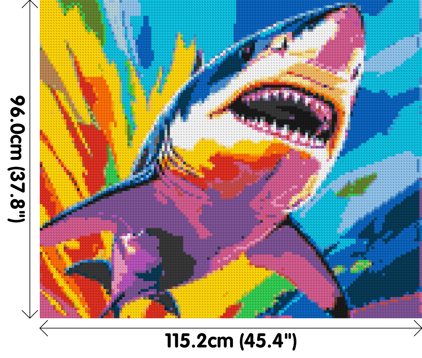 Shark Colourful Pop Art - Brick Art Mosaic Kit 6x5 large