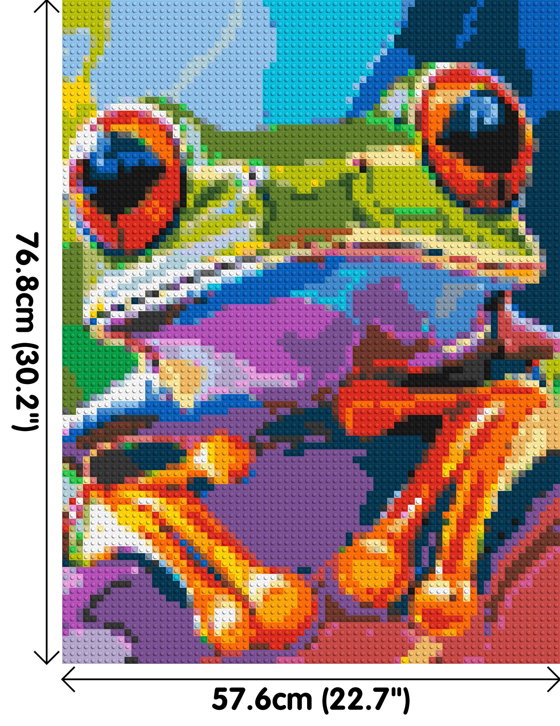 Frog Colourful Pop Art - Brick Art Mosaic Kit 3x4 dimensions