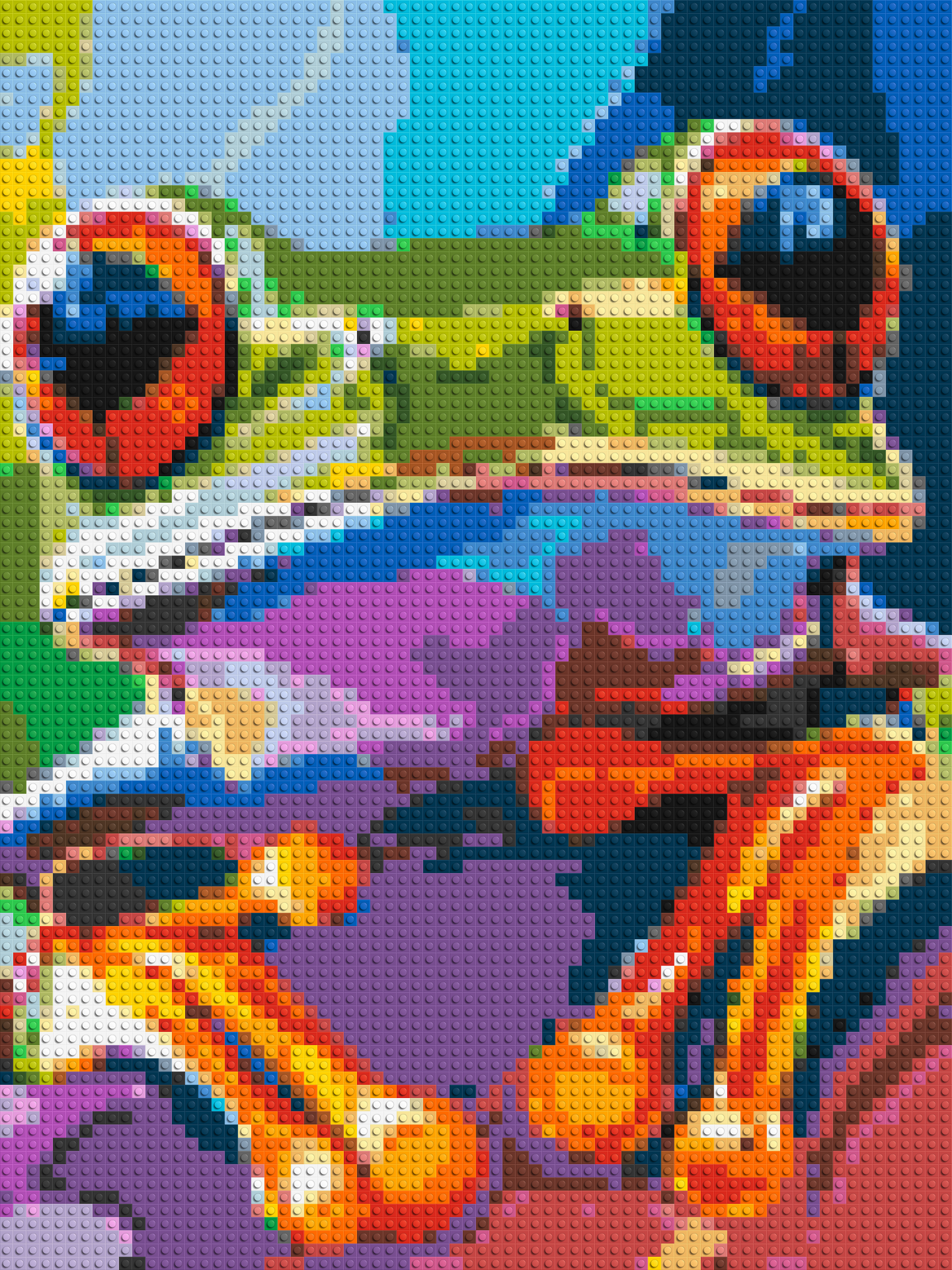 Frog Colourful Pop Art - Brick Art Mosaic Kit 3x4 large