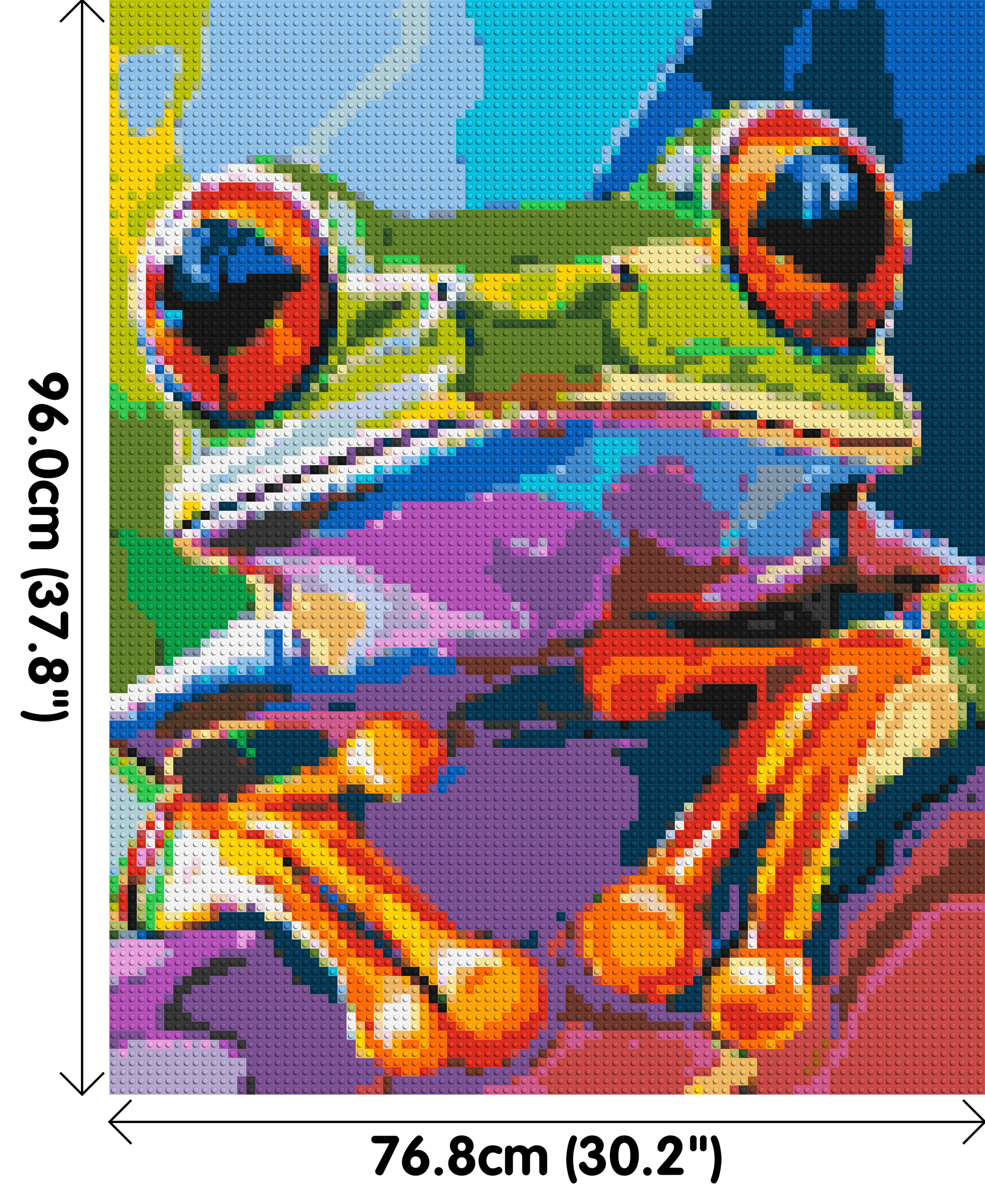 Frog Colourful Pop Art - Brick Art Mosaic Kit 4x5 dimensions