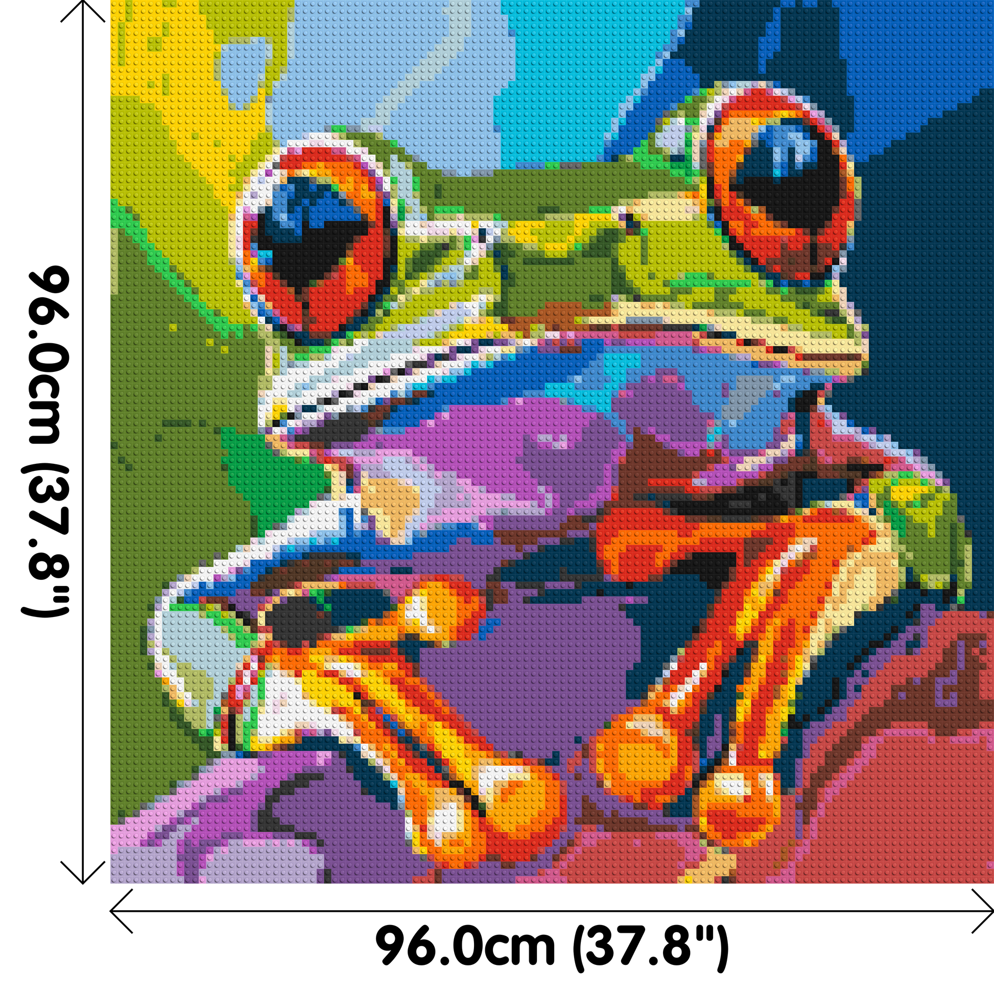 Frog Colourful Pop Art - Brick Art Mosaic Kit 5x5 dimensions