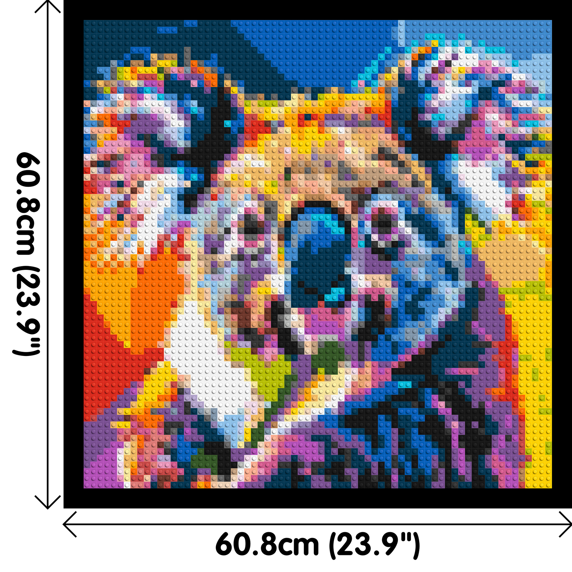 Koala Colourful Pop Art - Brick Art Mosaic Kit 3x3 dimensions with frame