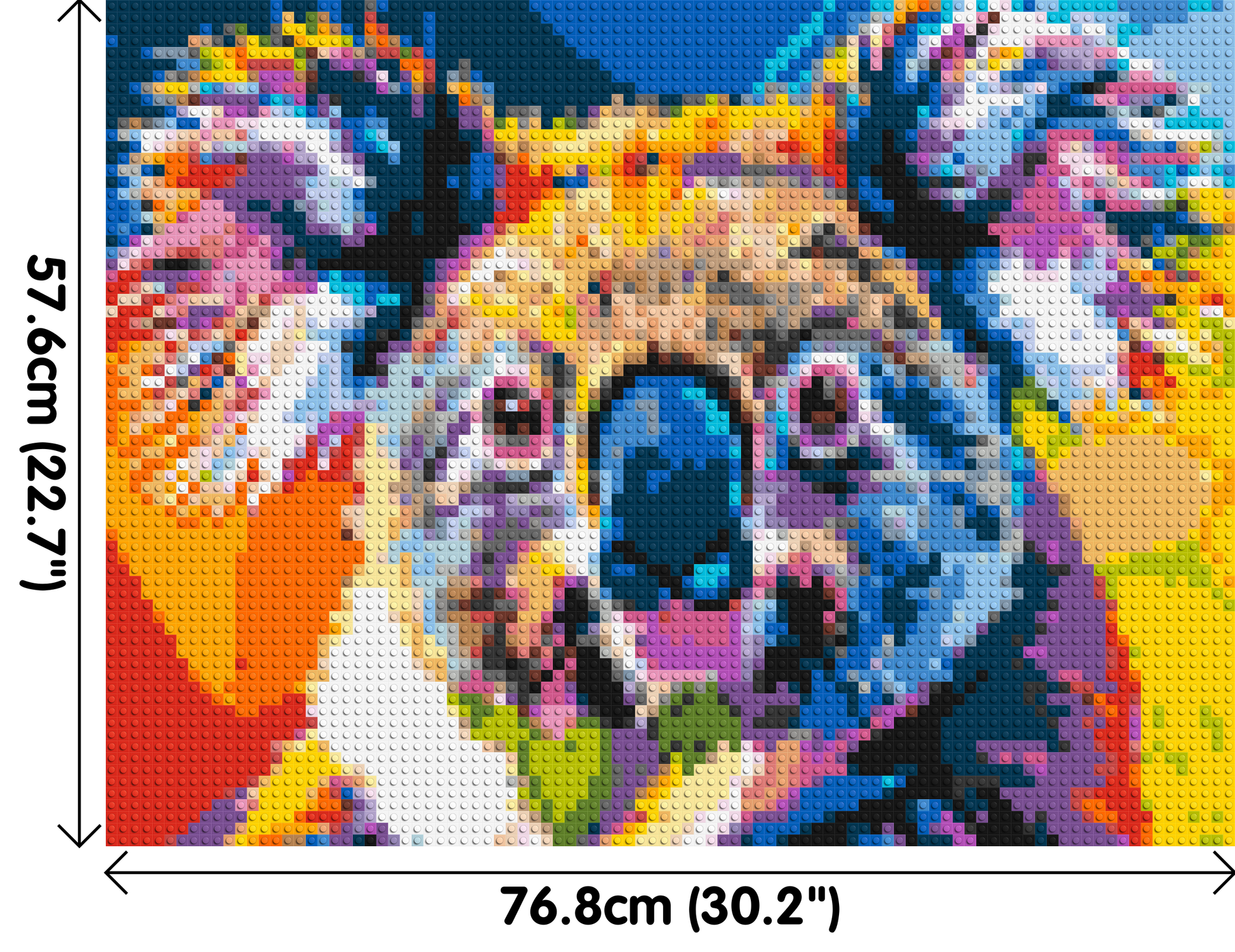 Koala Colourful Pop Art - Brick Art Mosaic Kit 4x3 dimensions