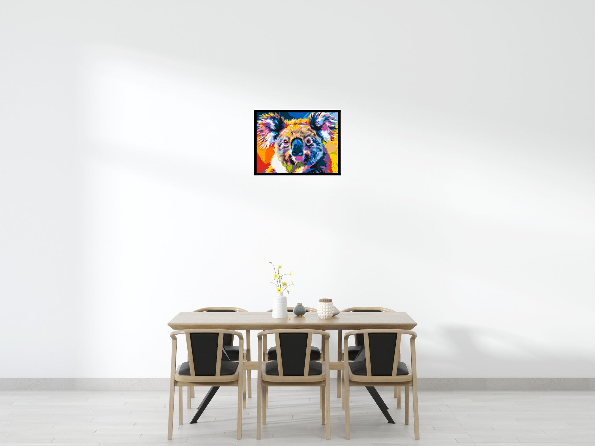 Koala Colourful Pop Art - Brick Art Mosaic Kit 4x3 scene with frame