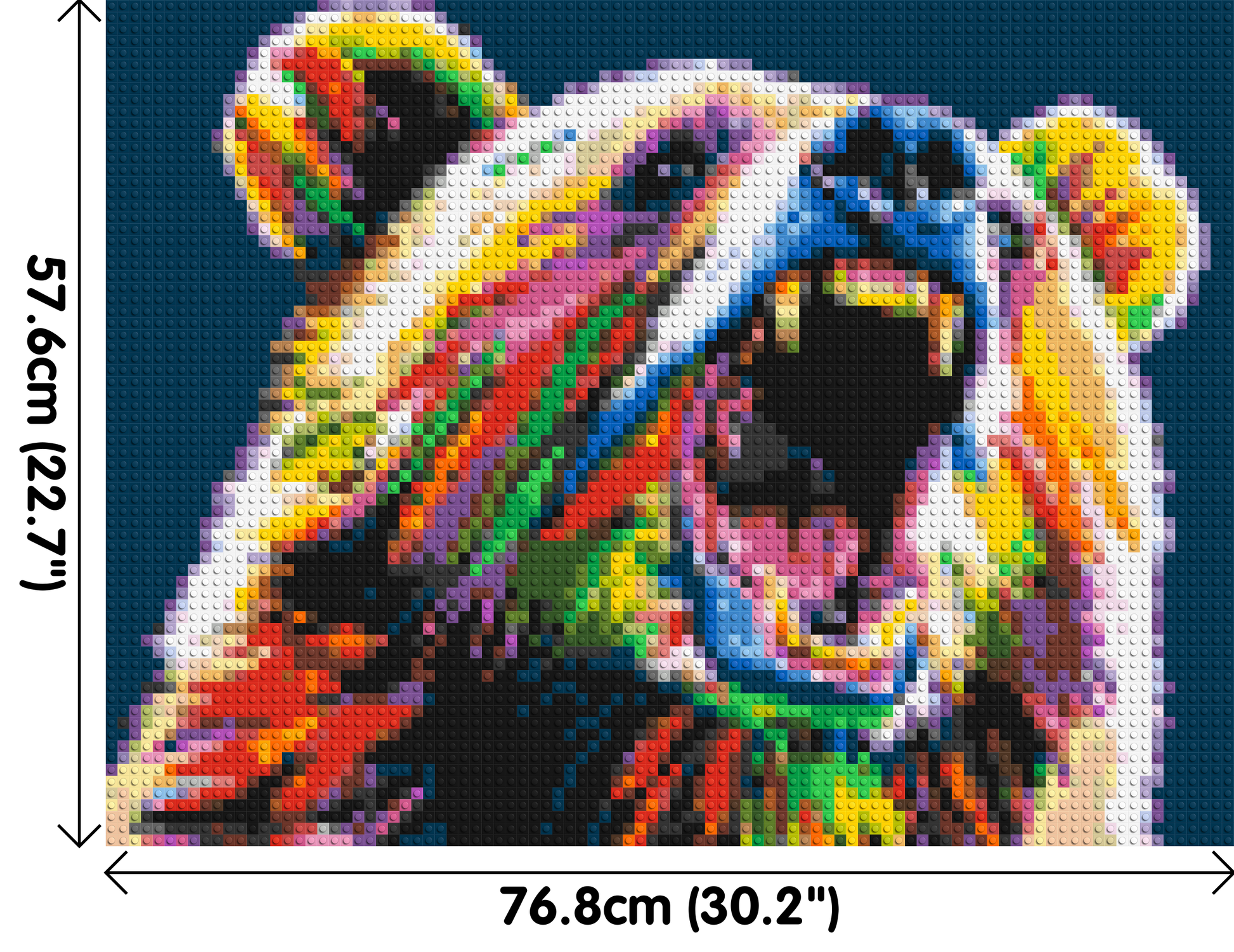 Bear Colourful Pop Art - Brick Art Mosaic Kit 4x3 dimensions