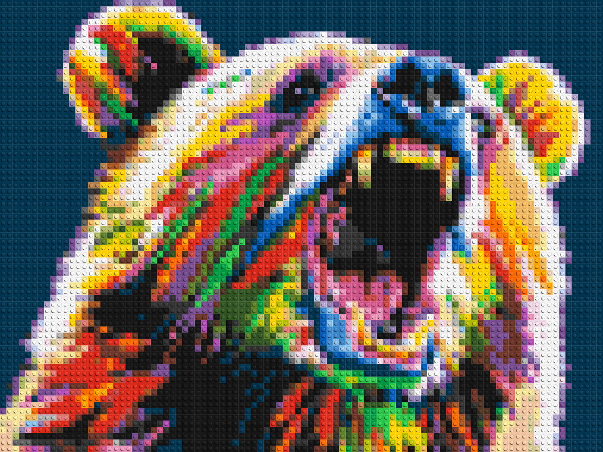 Bear Colourful Pop Art - Brick Art Mosaic Kit 4x3 large