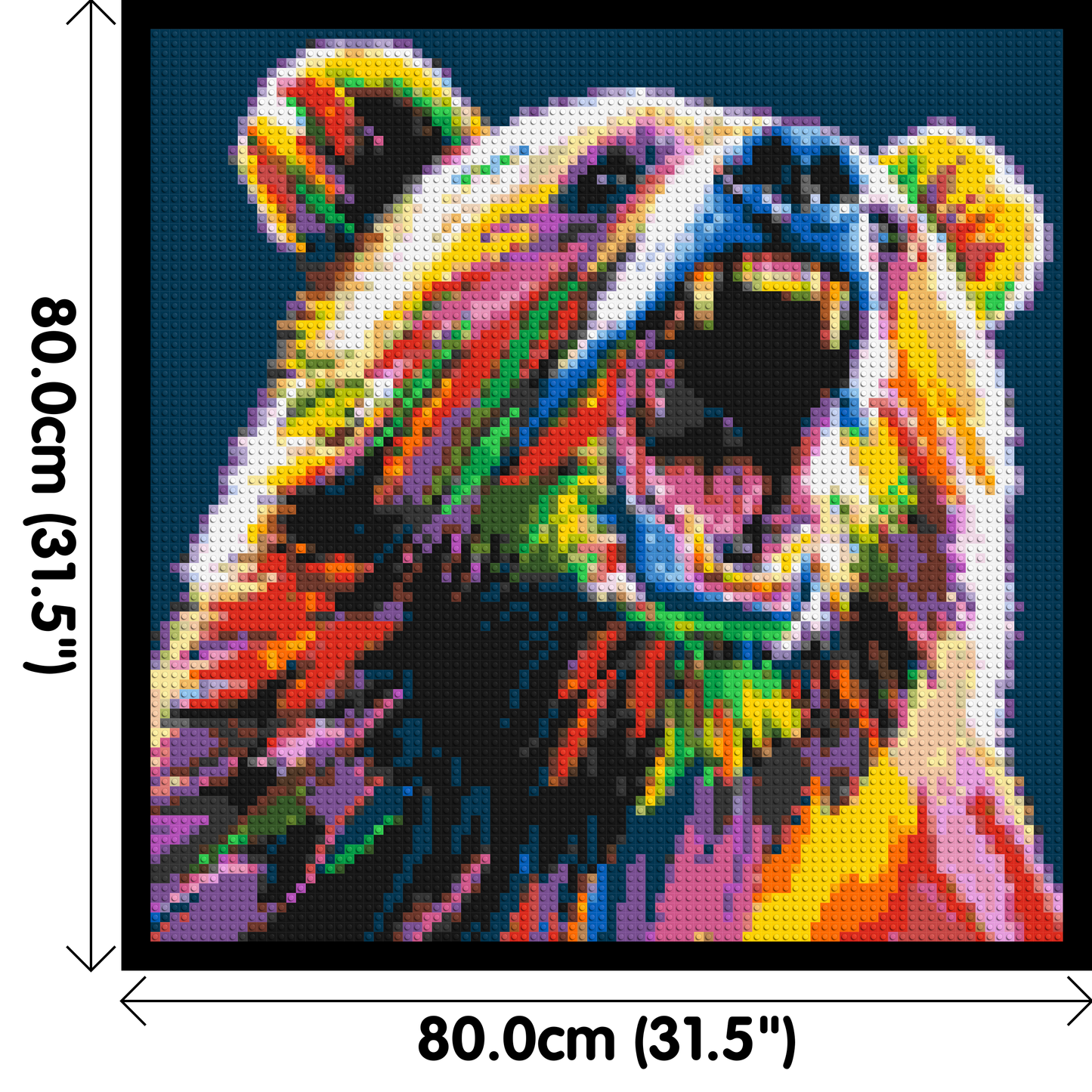 Bear Colourful Pop Art - Brick Art Mosaic Kit 4x4 large