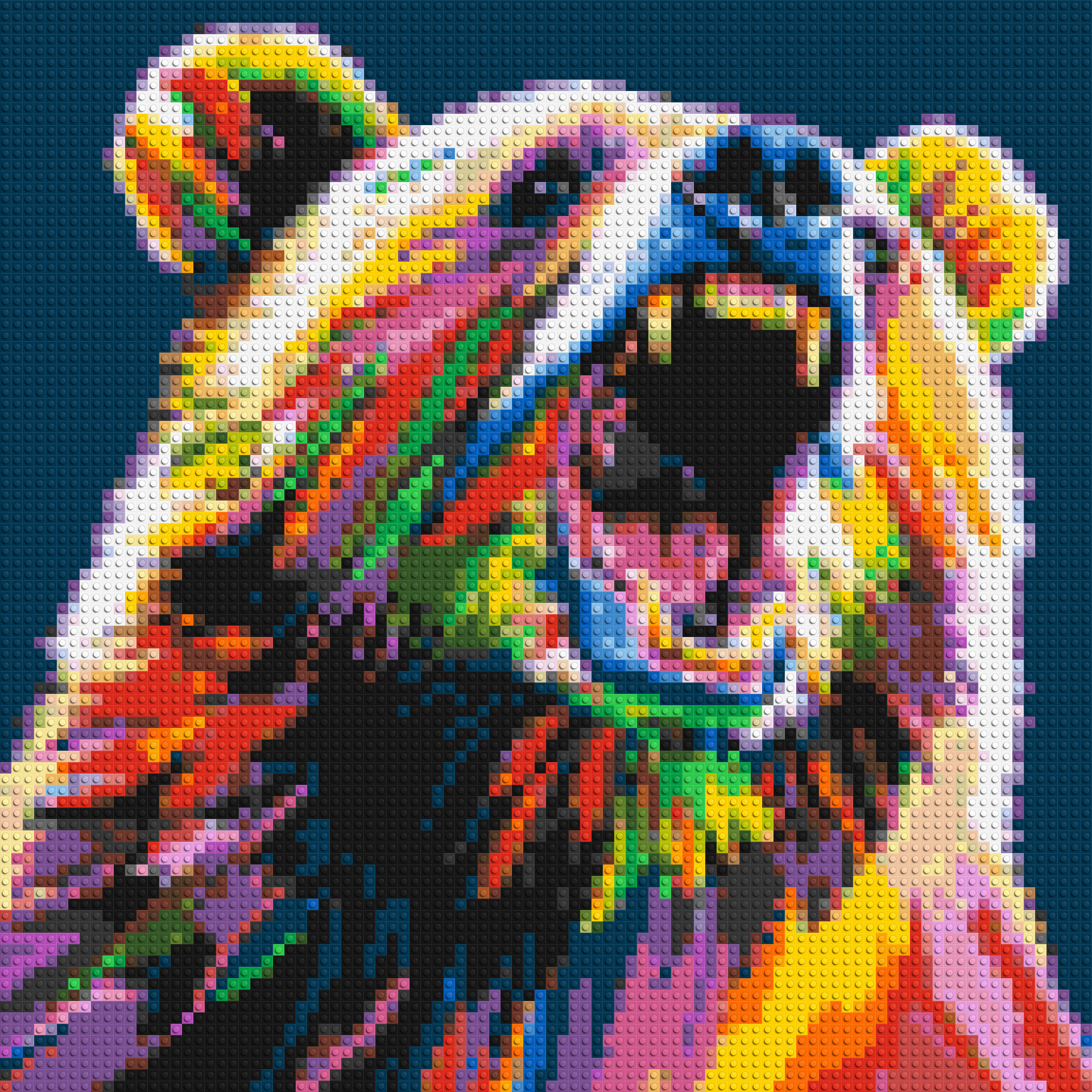 Bear Colourful Pop Art - Brick Art Mosaic Kit 4x4 large