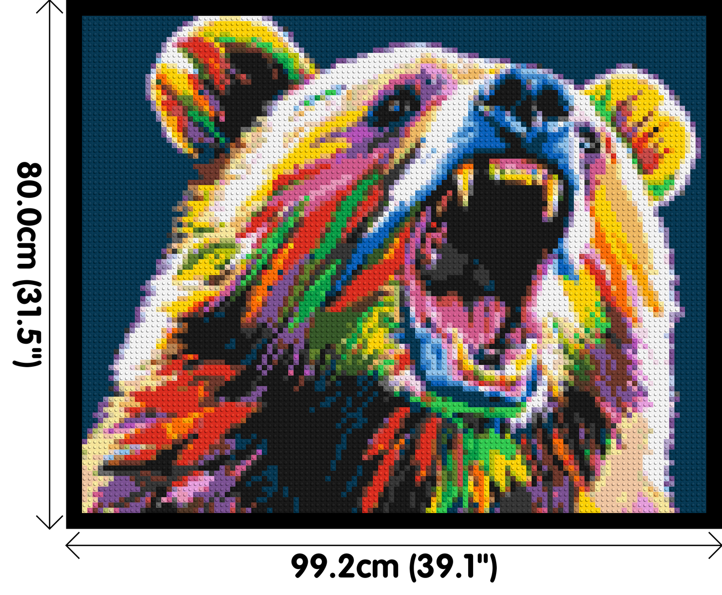 Bear Colourful Pop Art - Brick Art Mosaic Kit 5x4 large