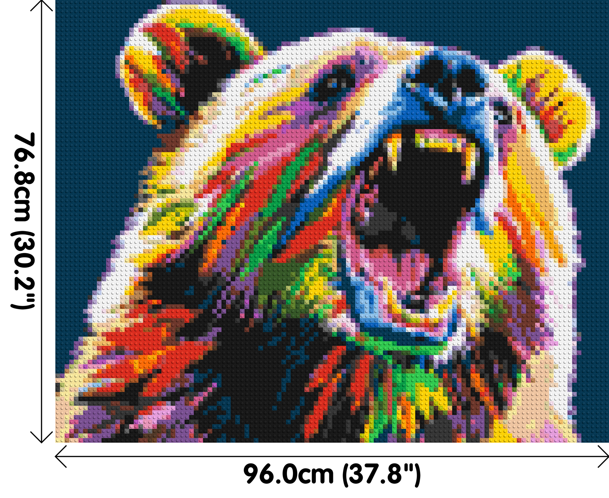 Bear Colourful Pop Art - Brick Art Mosaic Kit 5x4 dimensions