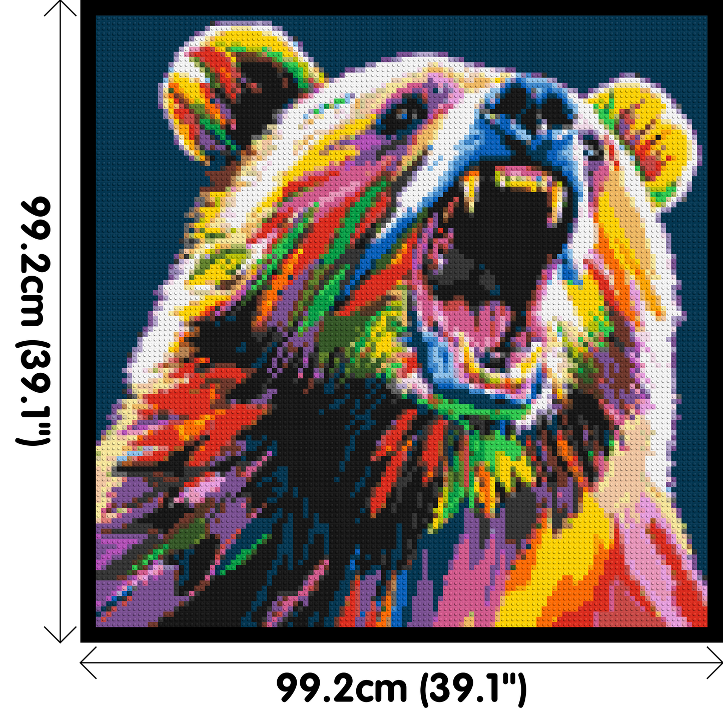 Bear Colourful Pop Art - Brick Art Mosaic Kit 5x5 large