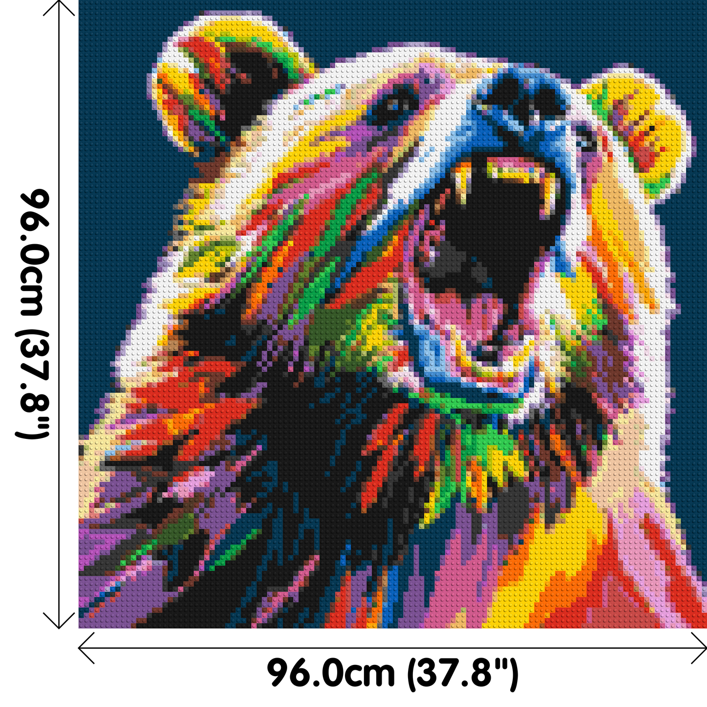 Bear Colourful Pop Art - Brick Art Mosaic Kit 5x5 large