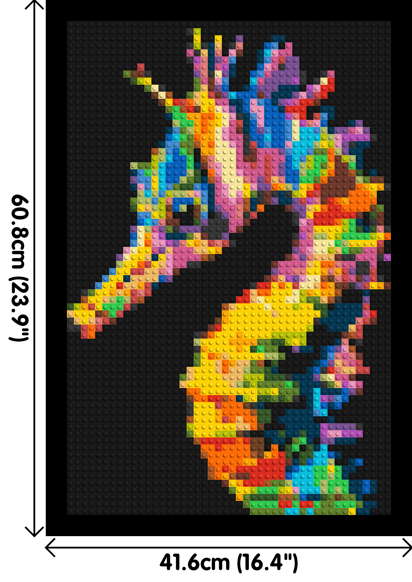 Colourful Seahorse Pop Art - Brick Art Mosaic Kit 2x3 large