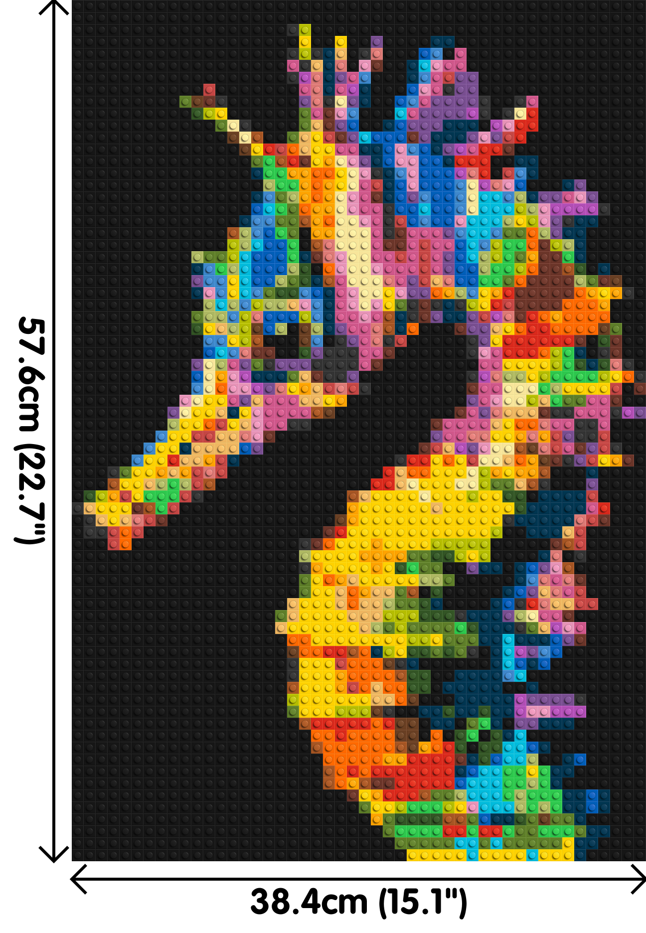 Colourful Seahorse Pop Art - Brick Art Mosaic Kit 2x3 large