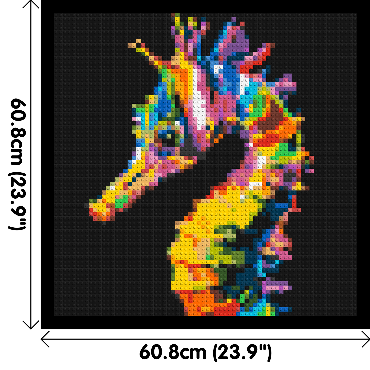 Colourful Seahorse Pop Art - Brick Art Mosaic Kit 3x3 large