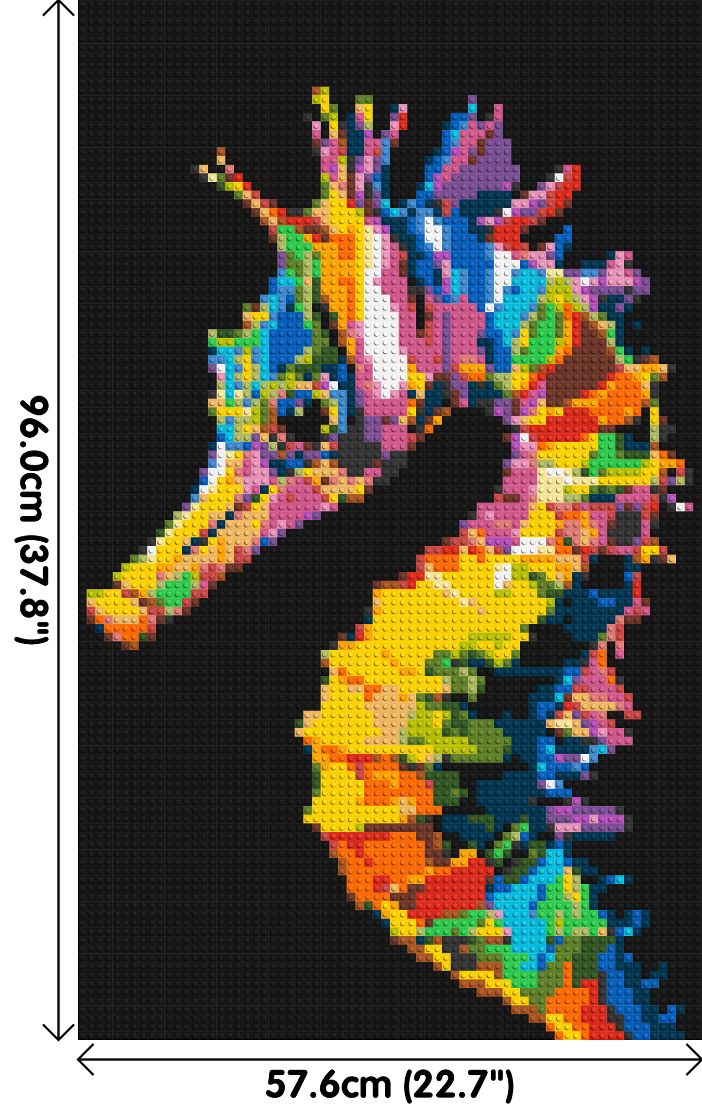 Colourful Seahorse Pop Art - Brick Art Mosaic Kit 3x5 large