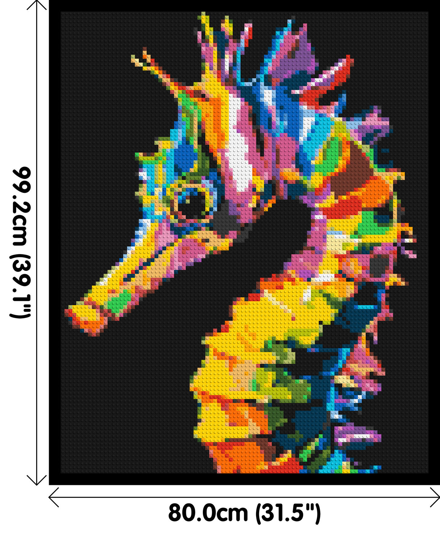 Colourful Seahorse Pop Art - Brick Art Mosaic Kit 4x5 large