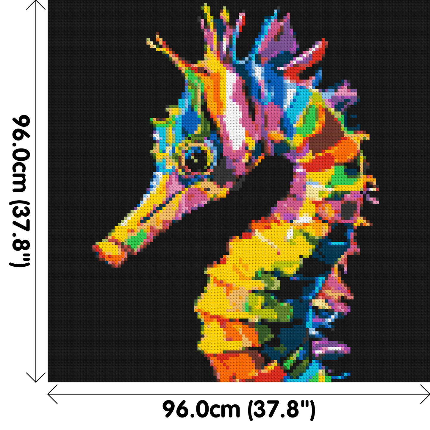 Colourful Seahorse Pop Art - Brick Art Mosaic Kit 5x5 large