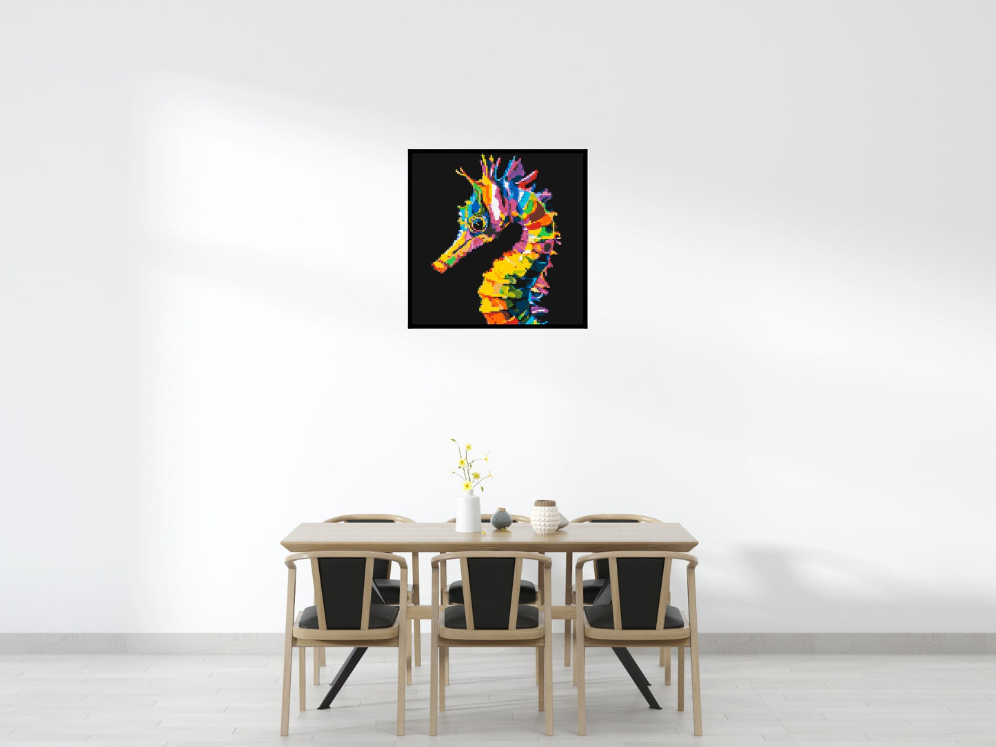 Colourful Seahorse Pop Art - Brick Art Mosaic Kit 5x5 large