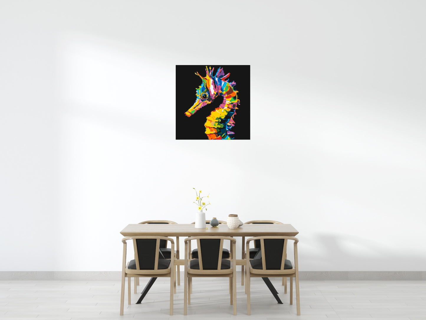 Colourful Seahorse Pop Art - Brick Art Mosaic Kit 5x5 large