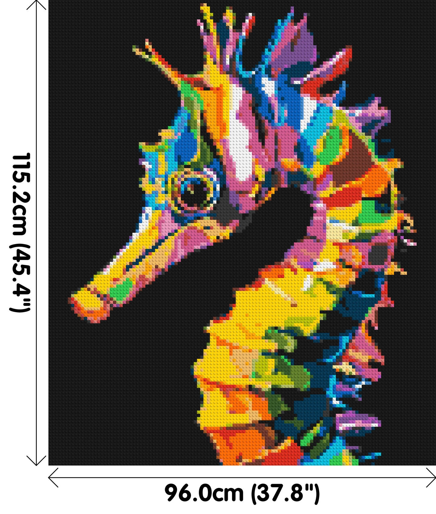 Colourful Seahorse Pop Art - Brick Art Mosaic Kit 5x6 large