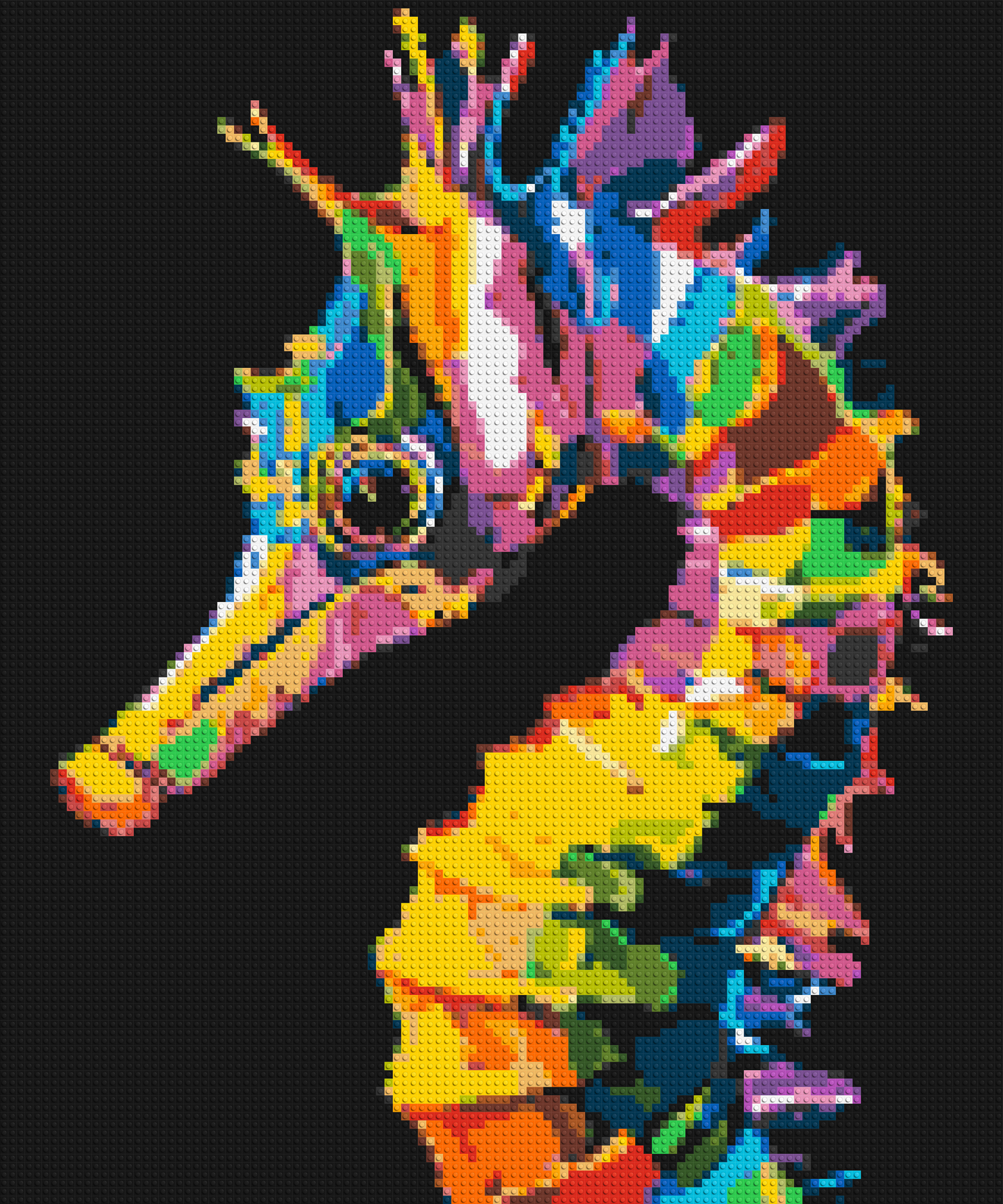 Colourful Seahorse Pop Art - Brick Art Mosaic Kit 5x6 large