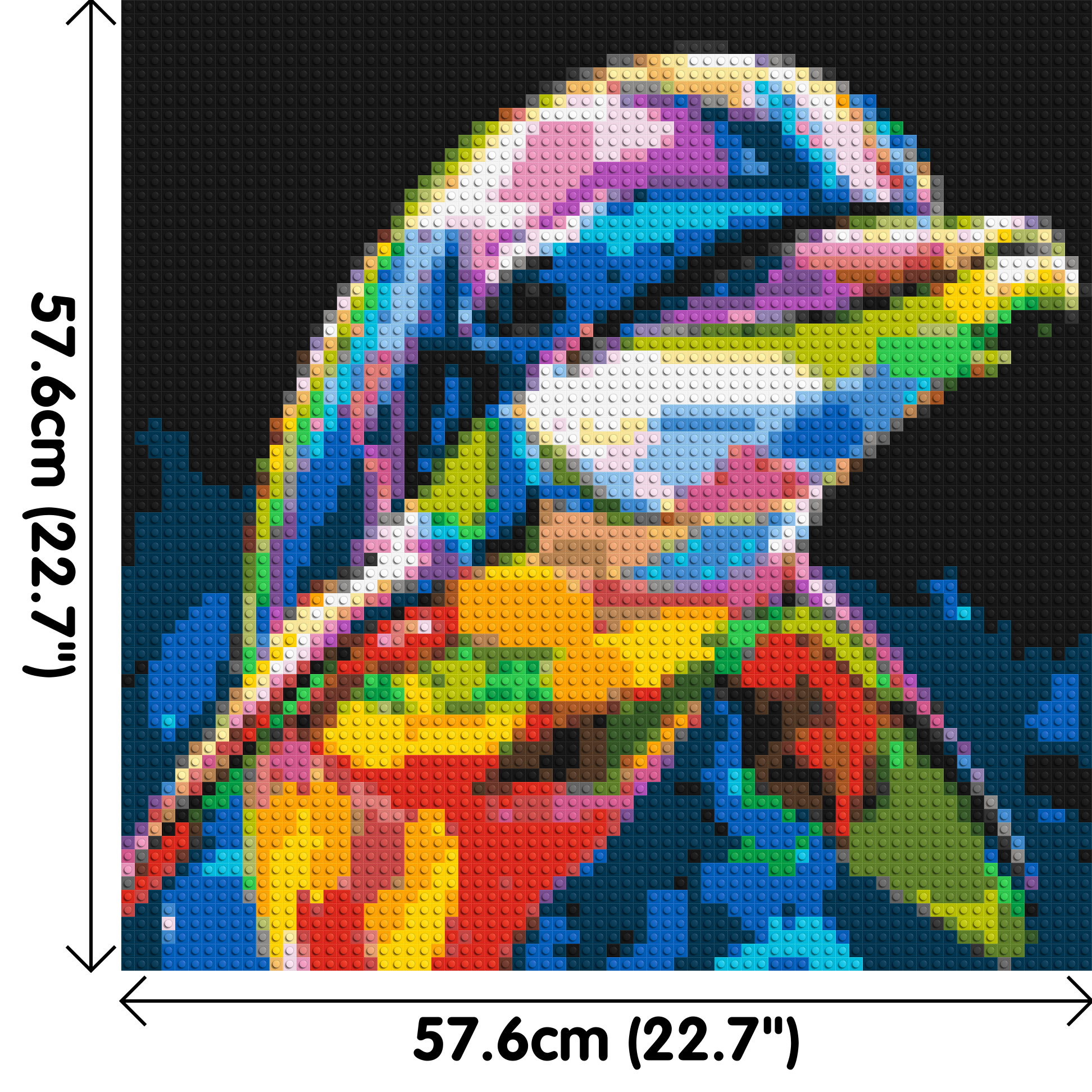 Dolphin Colourful Pop Art - Brick Art Mosaic Kit 3x3 dimensions