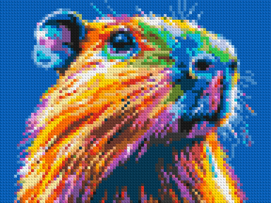 Capybara Colourful Pop Art - Brick Art Mosaic Kit 4x3 large