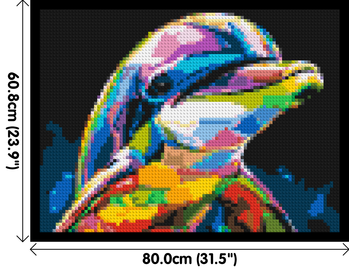 Dolphin Colourful Pop Art - Brick Art Mosaic Kit 4x3 large