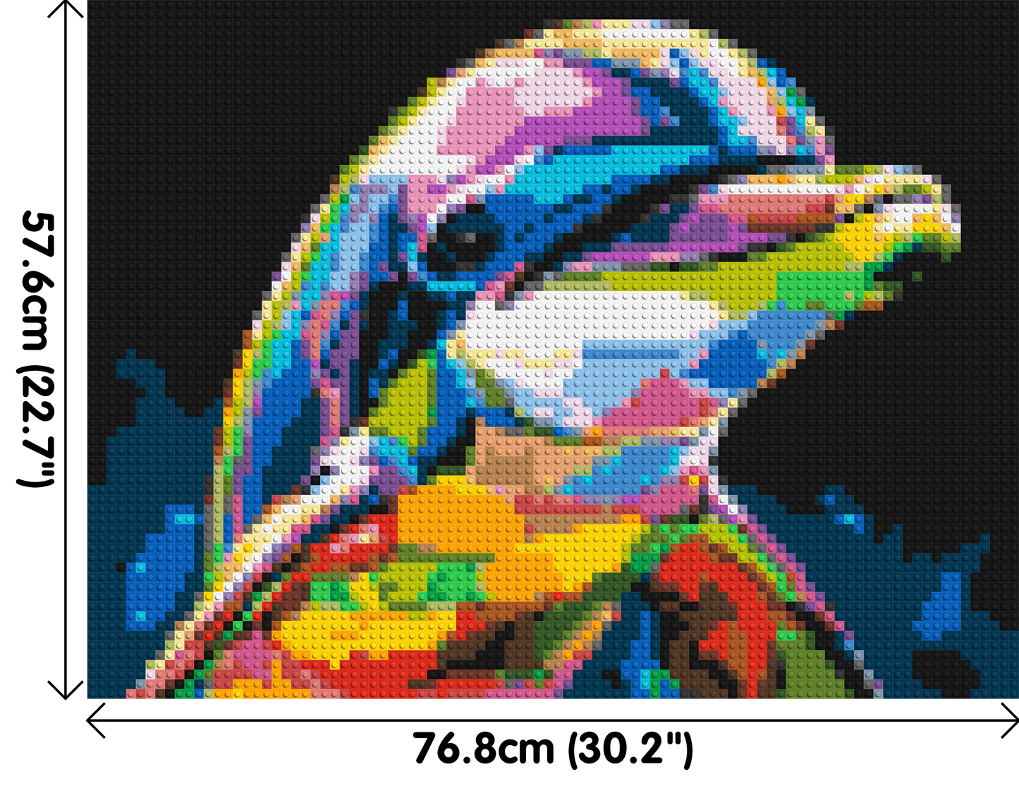 Dolphin Colourful Pop Art - Brick Art Mosaic Kit 4x3 large