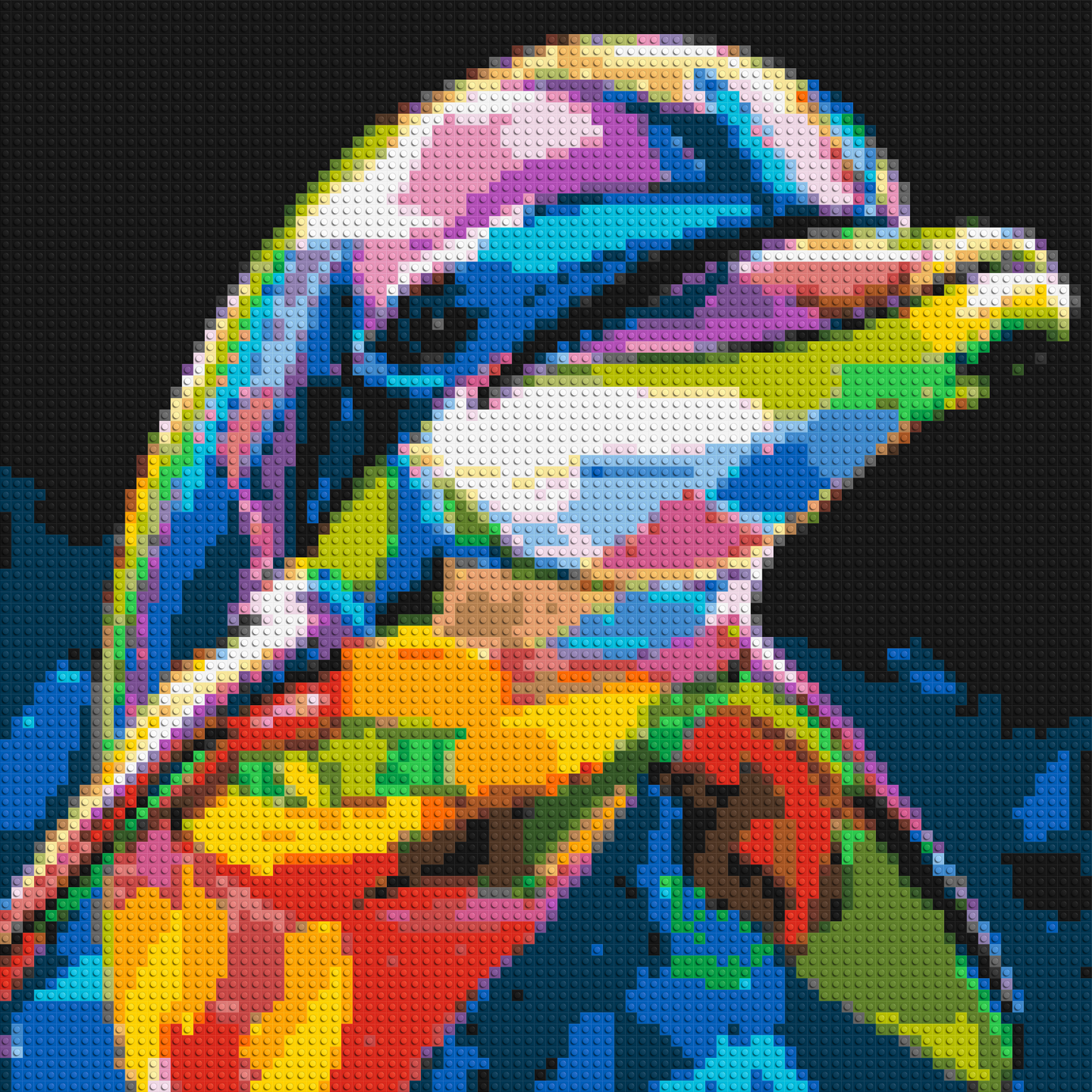 Dolphin Colourful Pop Art - Brick Art Mosaic Kit 4x4 large