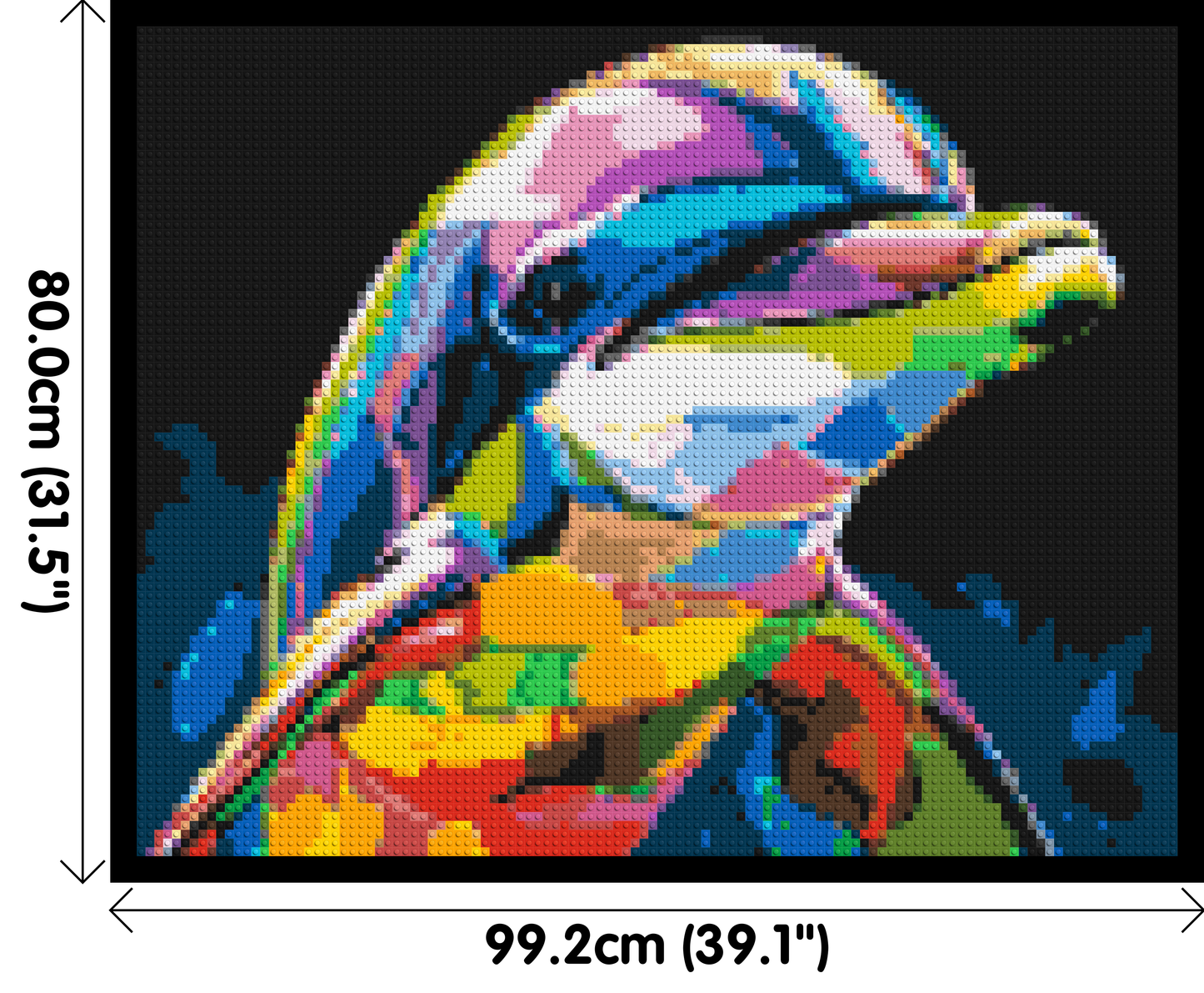 Dolphin Colourful Pop Art - Brick Art Mosaic Kit 5x4 large