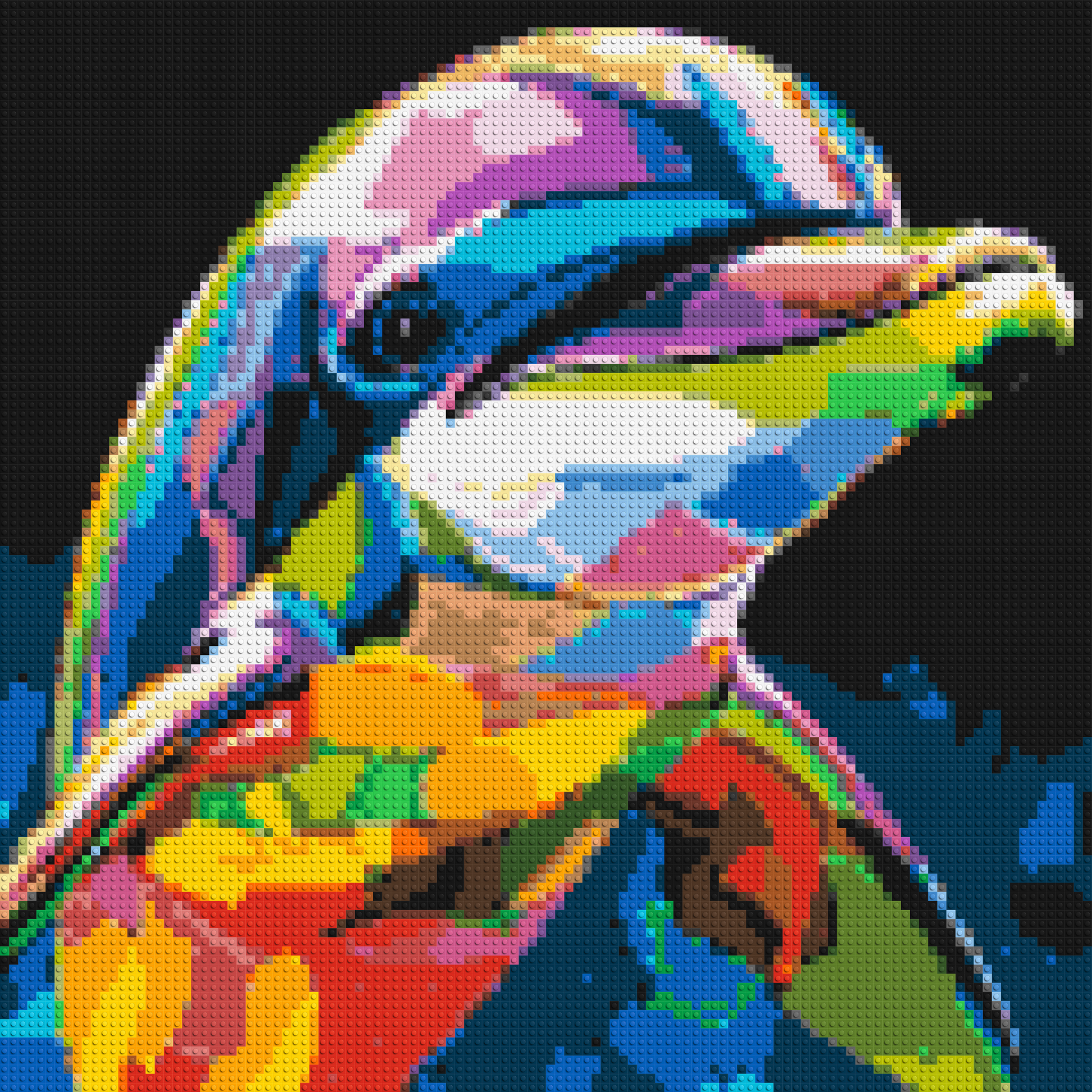 Dolphin Colourful Pop Art - Brick Art Mosaic Kit 5x5 large