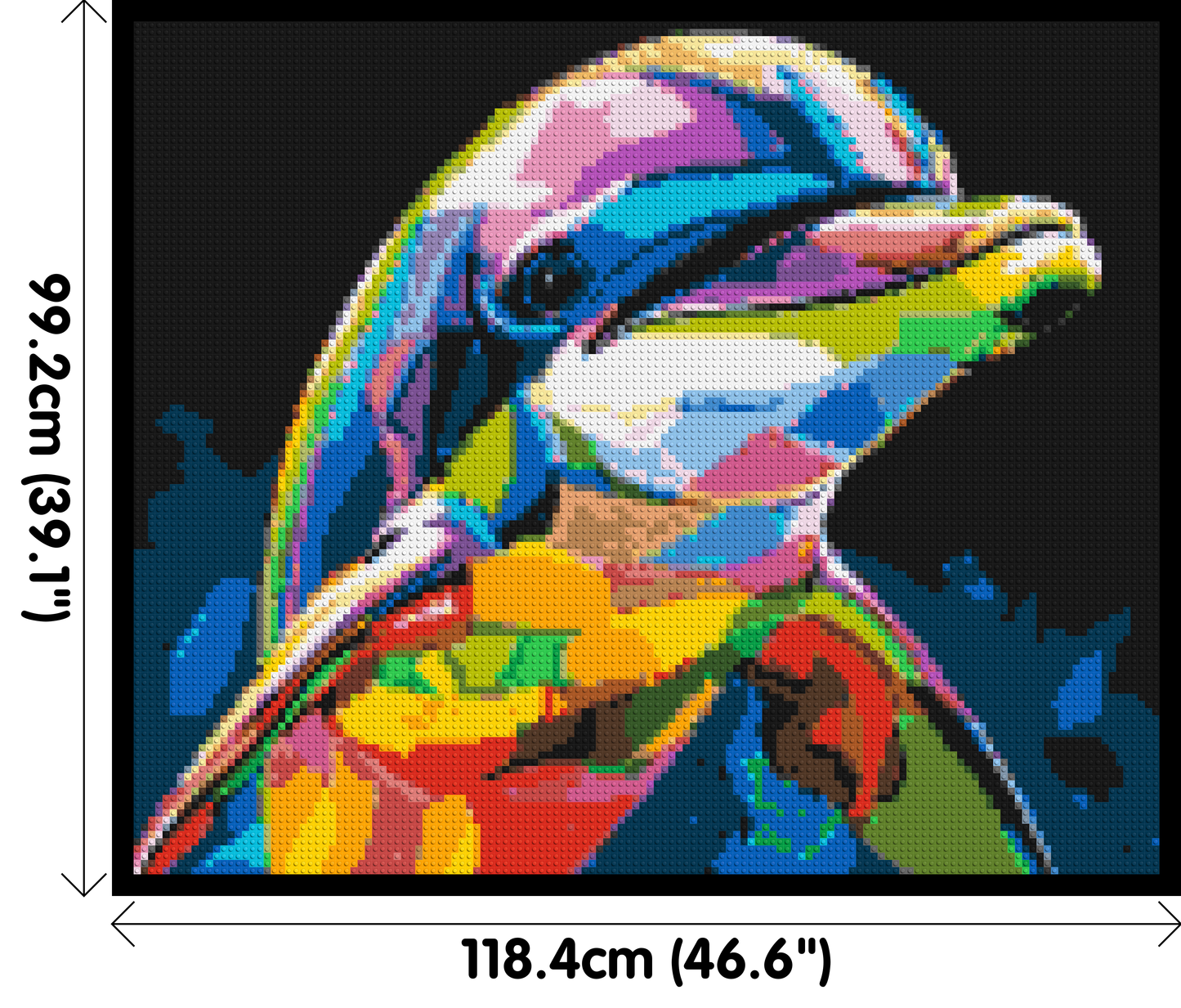 Dolphin Colourful Pop Art - Brick Art Mosaic Kit 6x5 large