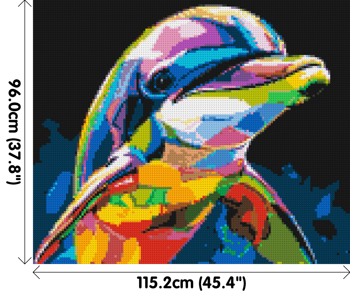 Dolphin Colourful Pop Art - Brick Art Mosaic Kit 6x5 large