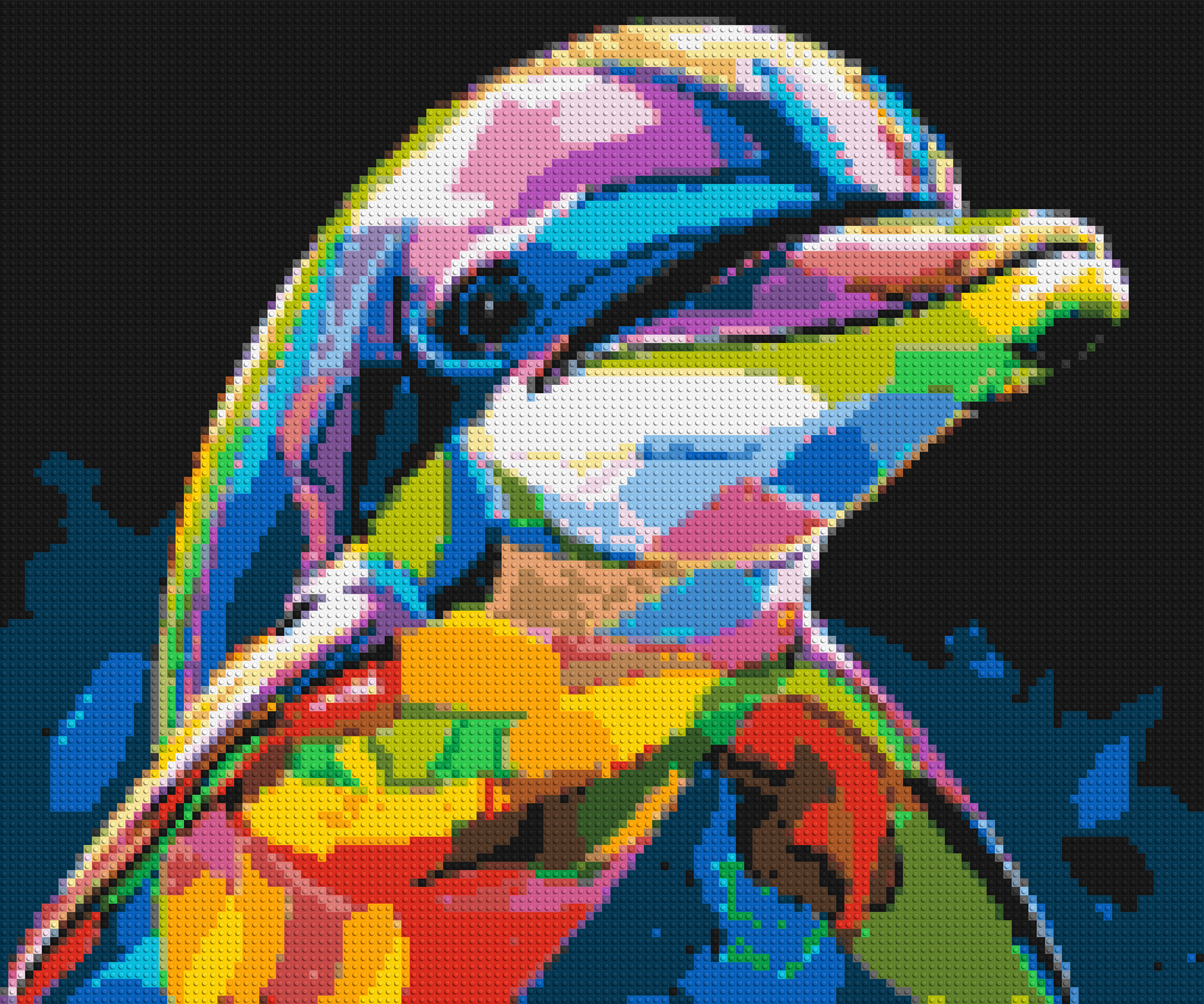 Dolphin Colourful Pop Art - Brick Art Mosaic Kit 6x5 large