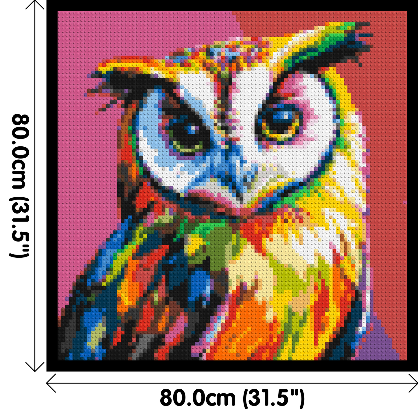 Owl Colourful Pop Art - Brick Art Mosaic Kit 4x4 large