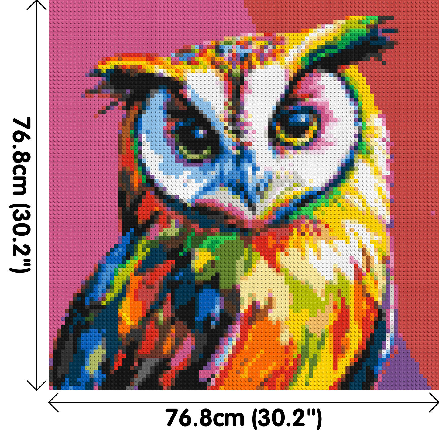 Owl Colourful Pop Art - Brick Art Mosaic Kit 4x4 large