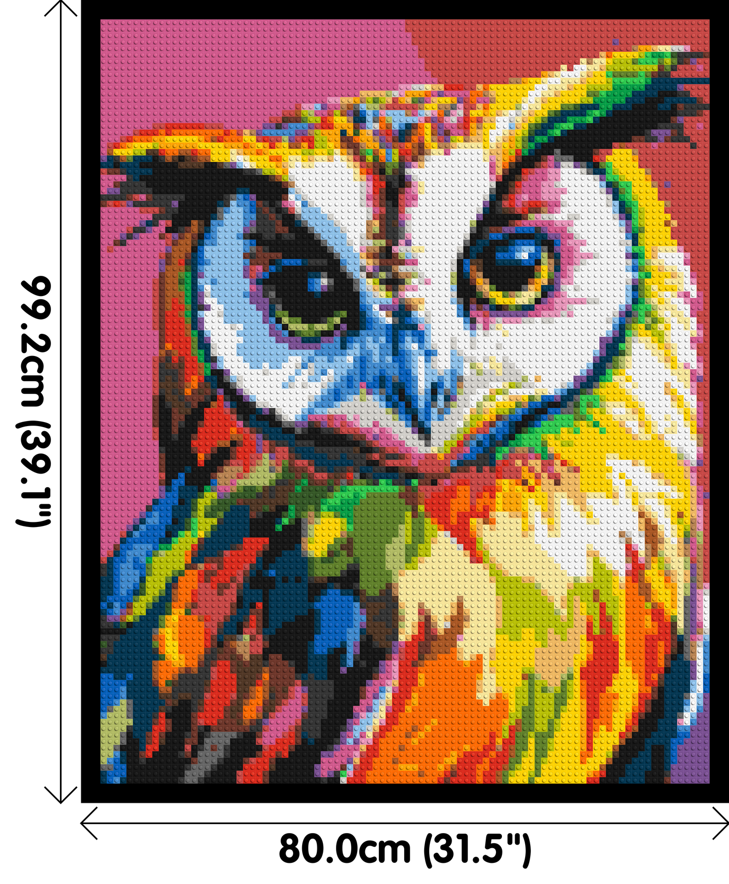 Owl Colourful Pop Art - Brick Art Mosaic Kit 4x5 large