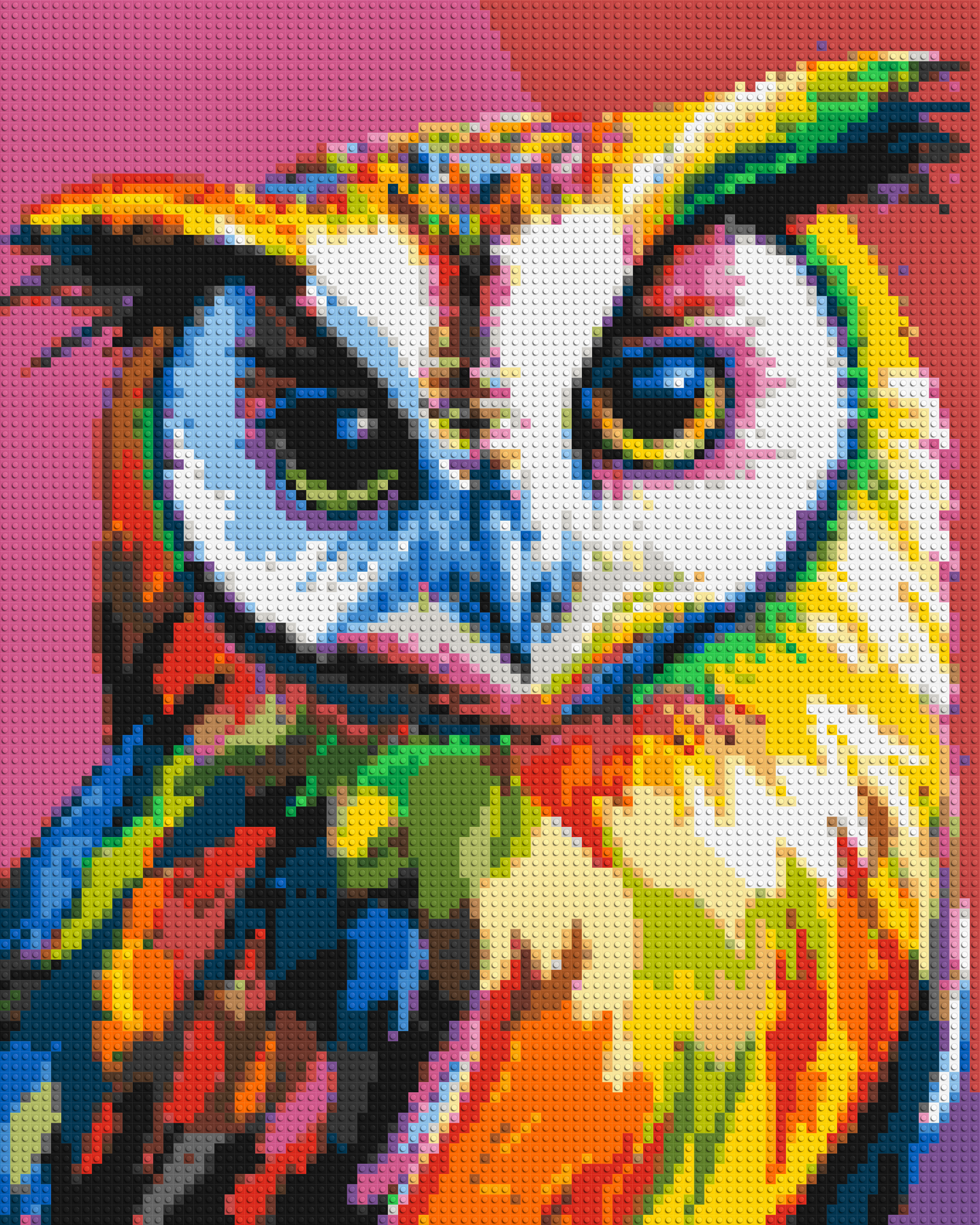 Owl Colourful Pop Art - Brick Art Mosaic Kit 4x5 large