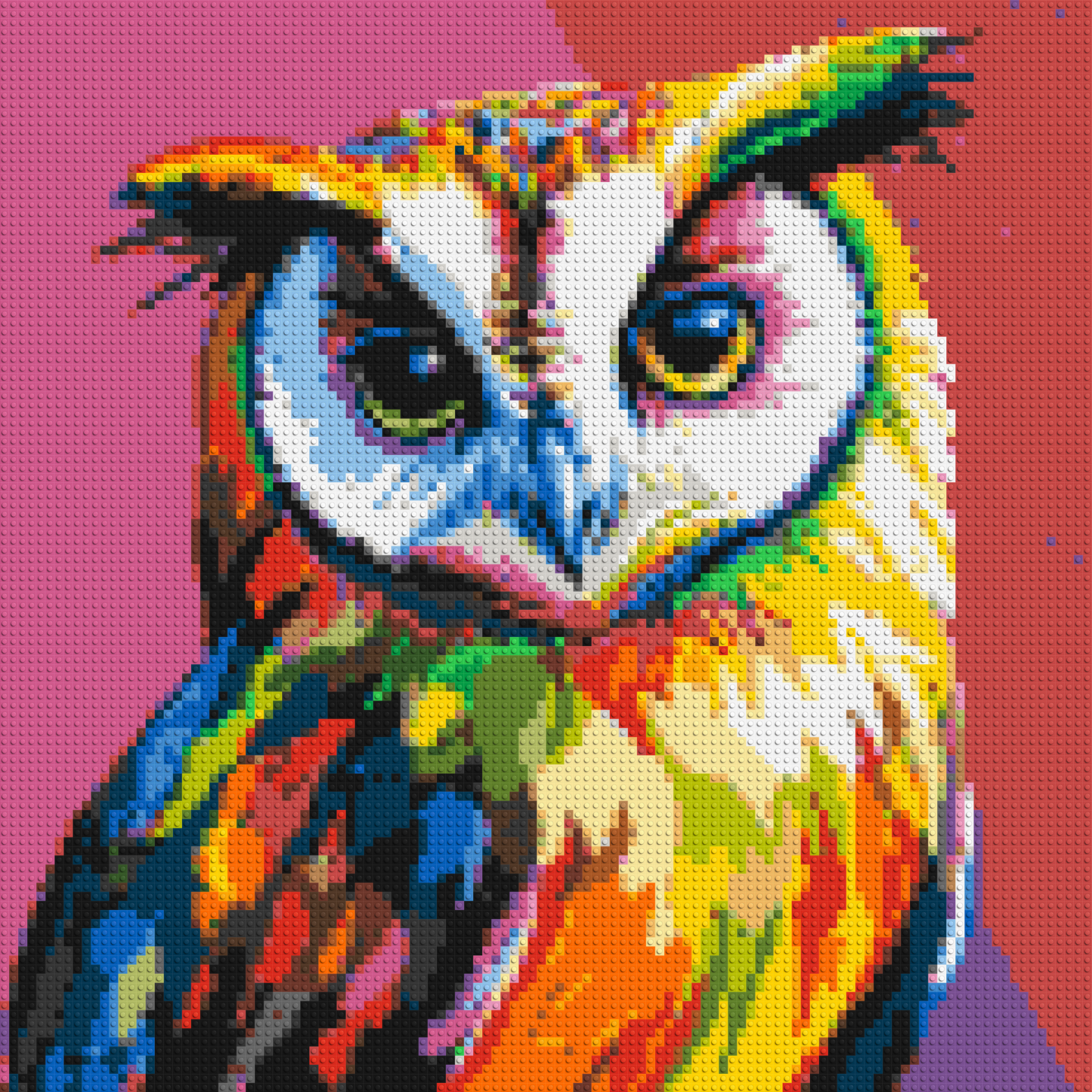 Owl Colourful Pop Art - Brick Art Mosaic Kit 5x5 large