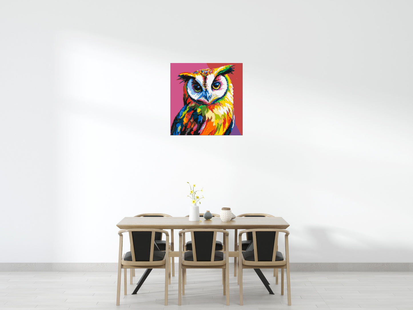 Owl Colourful Pop Art - Brick Art Mosaic Kit 5x5 large