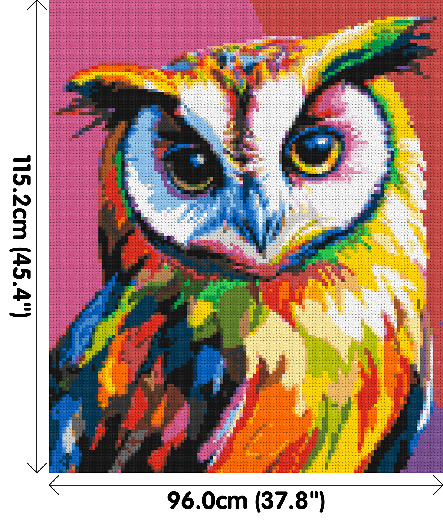 Owl Colourful Pop Art - Brick Art Mosaic Kit 5x6 large