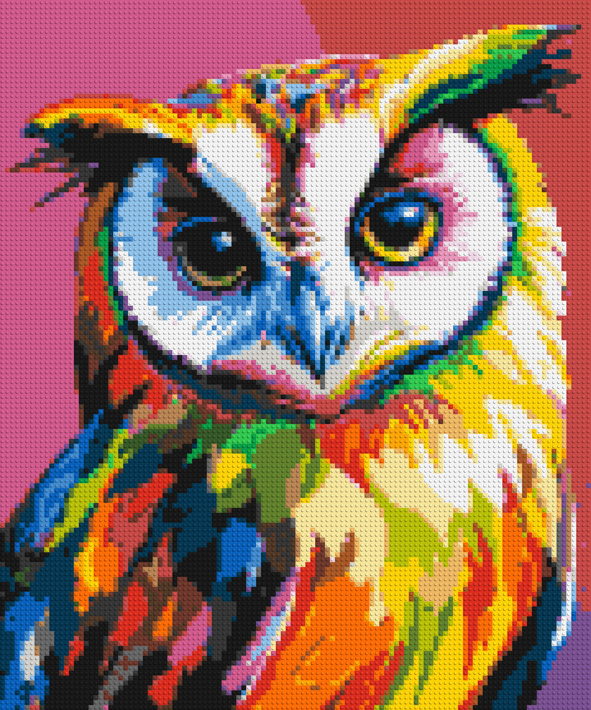 Owl Colourful Pop Art - Brick Art Mosaic Kit 5x6 large